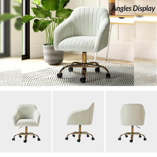 Ivory and gold office chair hot sale