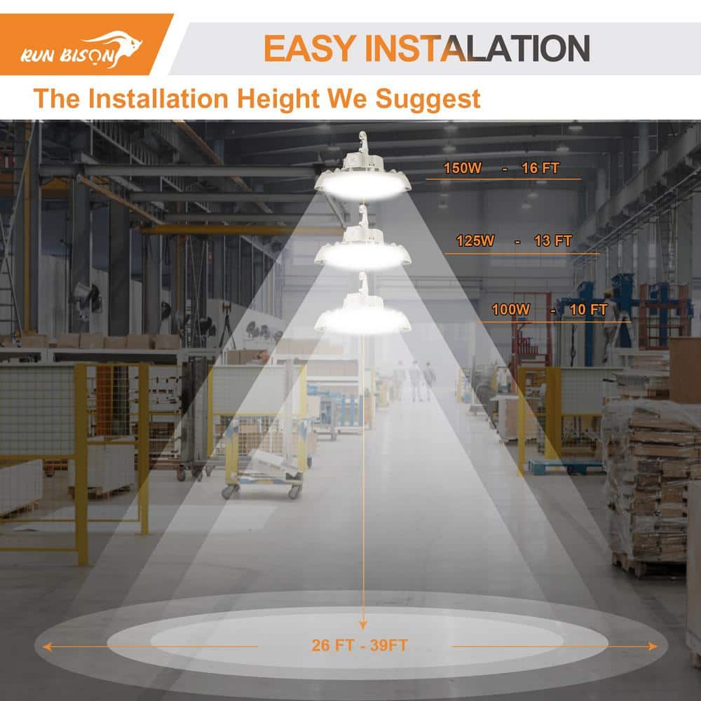 White Aluminum UFO LED High Bay Ceiling Light