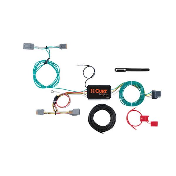 CURT Custom Vehicle-Trailer Wiring Harness, 4-Way Flat Output, Select Volvo V60, Quick Electrical Wire T-Connector