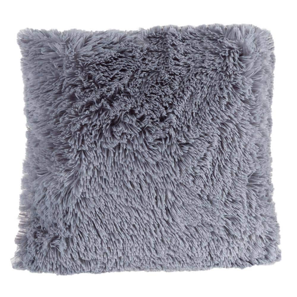 24x24 Oversized Plush Faux Fur Square Throw Pillow Beige