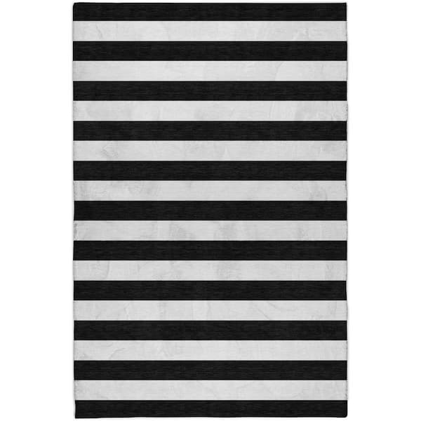 Dream Shag Premium Machine Washable Abstract ADS528 Black 9 ft. x 12 ft. Area Rug