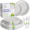 Earth's Natural Alternative 10 in. 3-Compartment Unbleached Bamboo  Compostable Disposable Paper Plates ECOP007CSE - The Home Depot