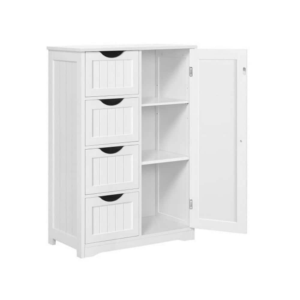 Hongi 12 In. W. X 22 In. D X 32 In. H White MDF Freestanding Bathroom ...