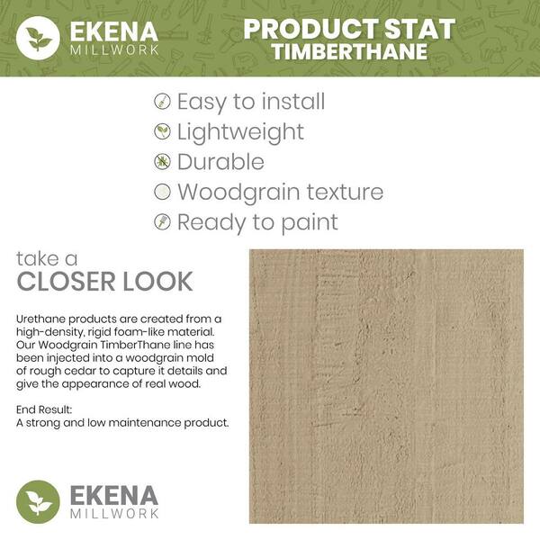 Ekena Millwork 6-in. x 8-in. x 24-in. Alpine Woodgrain, Primed Tan