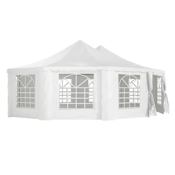 29 ft. x 21 ft. White Heavy Duty Party Tent with 1 Doors and 8 Windows