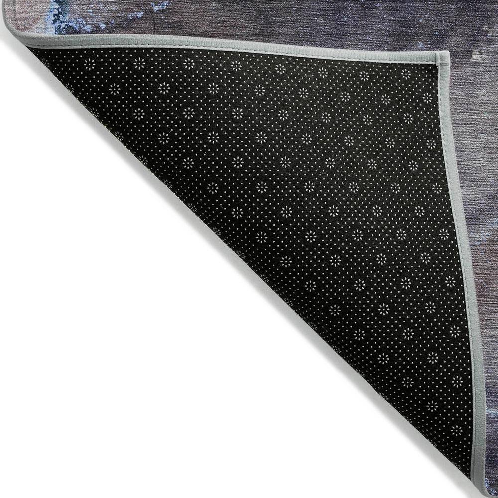 Navy Abstract Flat Woven 8' x 10' Synthetic Area Rug