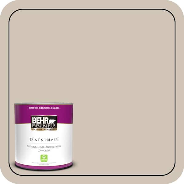 BEHR PREMIUM PLUS 1 qt. #PWN-70 Indulgent Mocha Eggshell Enamel Low Odor Interior Paint & Primer