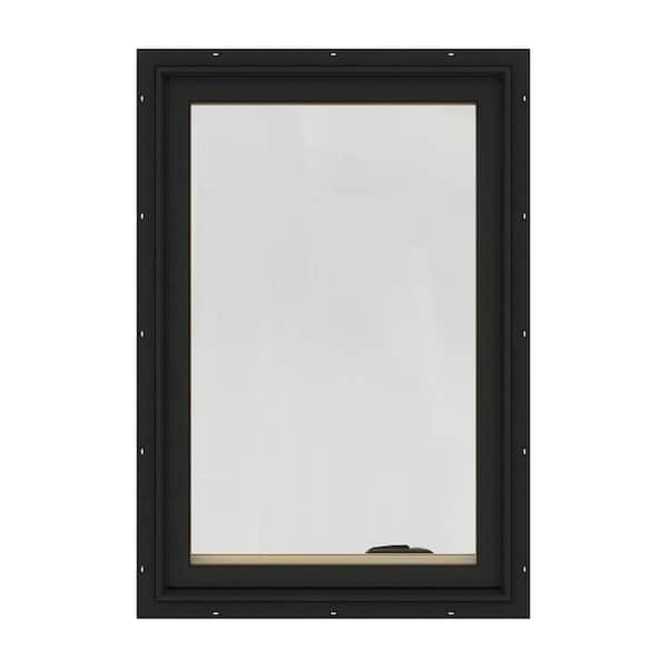 JELD-WEN 28.75 in. x 48.75 in. W-2500 Series Bronze Painted Clad Wood Left-Handed Casement Window with BetterVue Mesh Screen