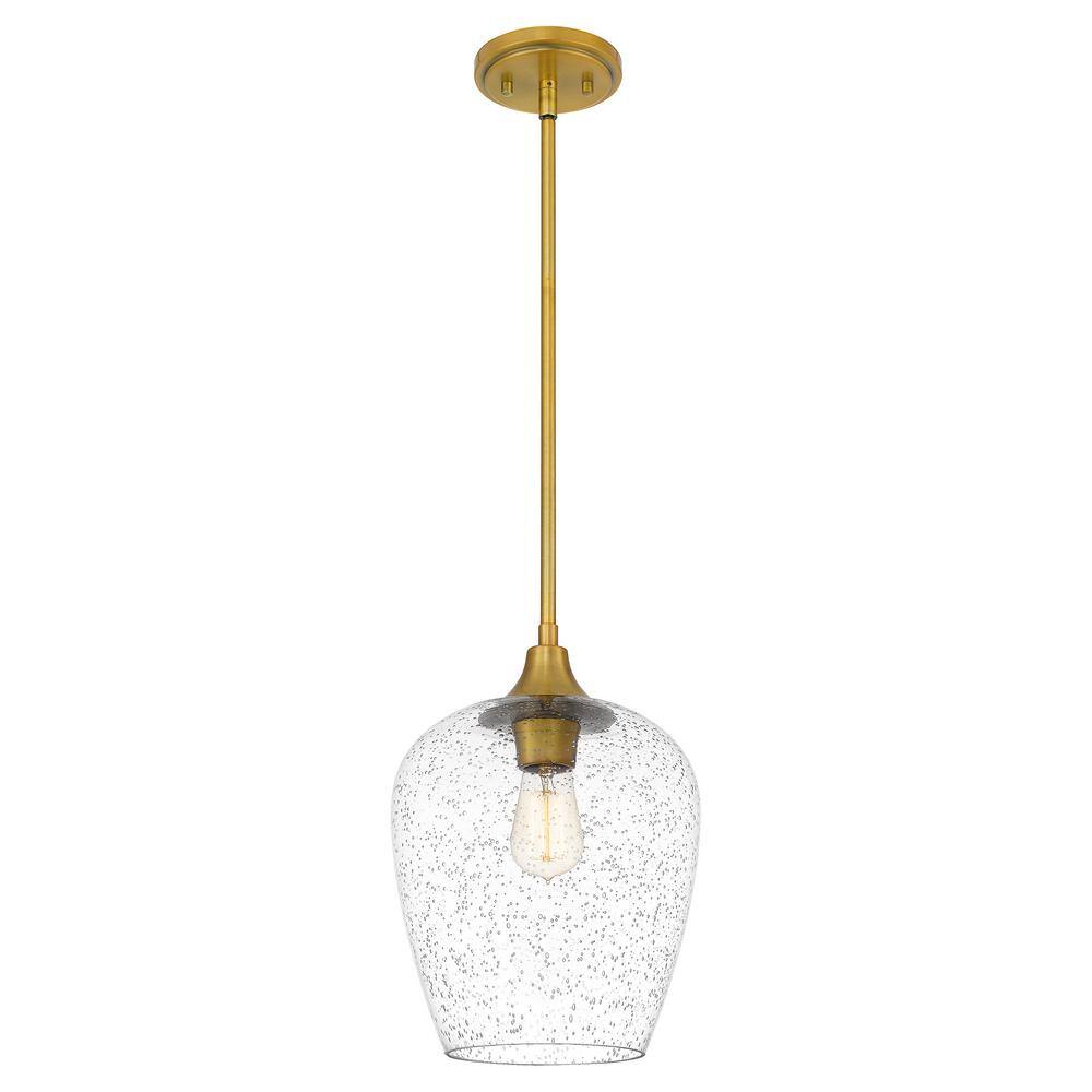 ASHLEY HARBOUR COLLECTION Cooper 1Light Aged Brass Mini Pendant with Glass Shade ASH27523E1