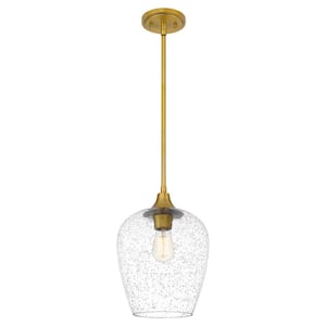 Cooper 1-Light Aged Brass Mini Pendant with Glass Shade