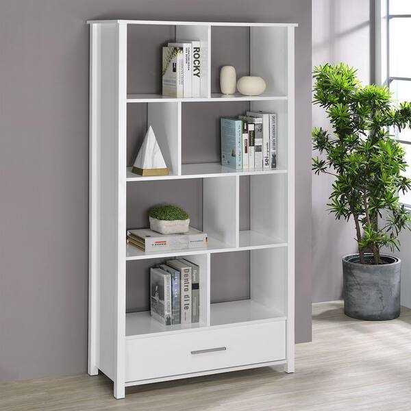 Coaster Dylan 35.5 in. Wide High Gloss White Rectangular 8-shelf