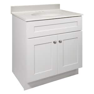 31 in. Brookings Vanity with White Cultured Marble Top in White, Fully Assembled