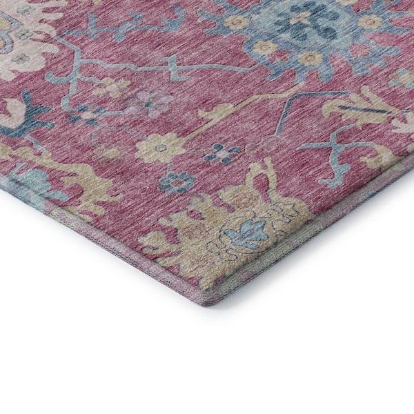 Mayfield Premium Machine Washable Abstract AMF1154 Pink 5 ft. x 7 ft. 6 in. Area Rug