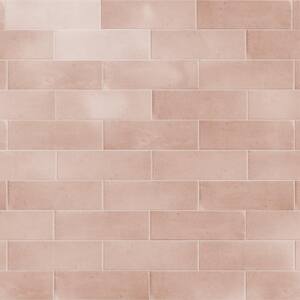 Coco Glossy Orchard Pink 2 in. x 5-7/8 in. Porcelain Wall Tile (5.94 sq. ft./Case)
