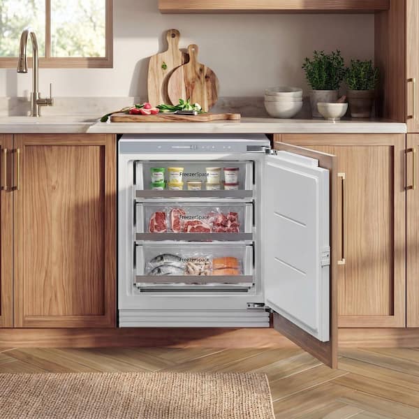 24 in. 3.74 cu.ft. Frost Free Built-in Panel Ready Residential Upright Freezer in White Quick Freezing LED Touch Control