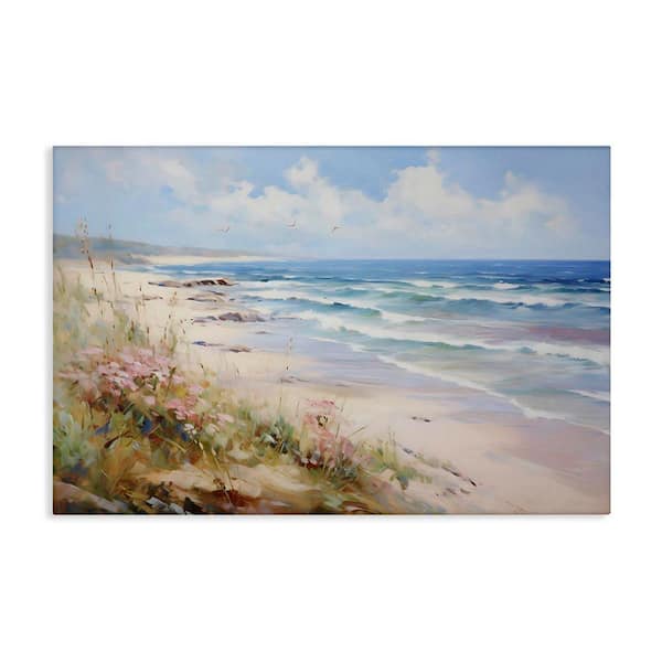 Summer Coastal Waves by Franklyn Gregory Unframed Coastal Graphic Art Print 24 in. x 36 in.