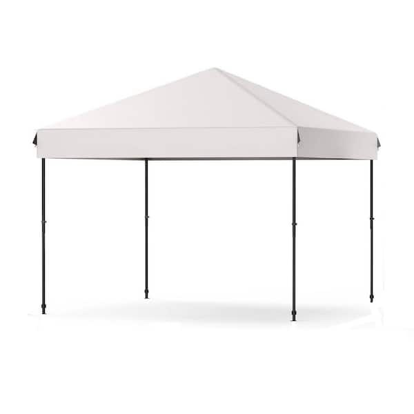 10 ft. x 10 ft. Instant Pop Up Canopy Tent Easy Setup Sun Shelter in White with Adjustable Height