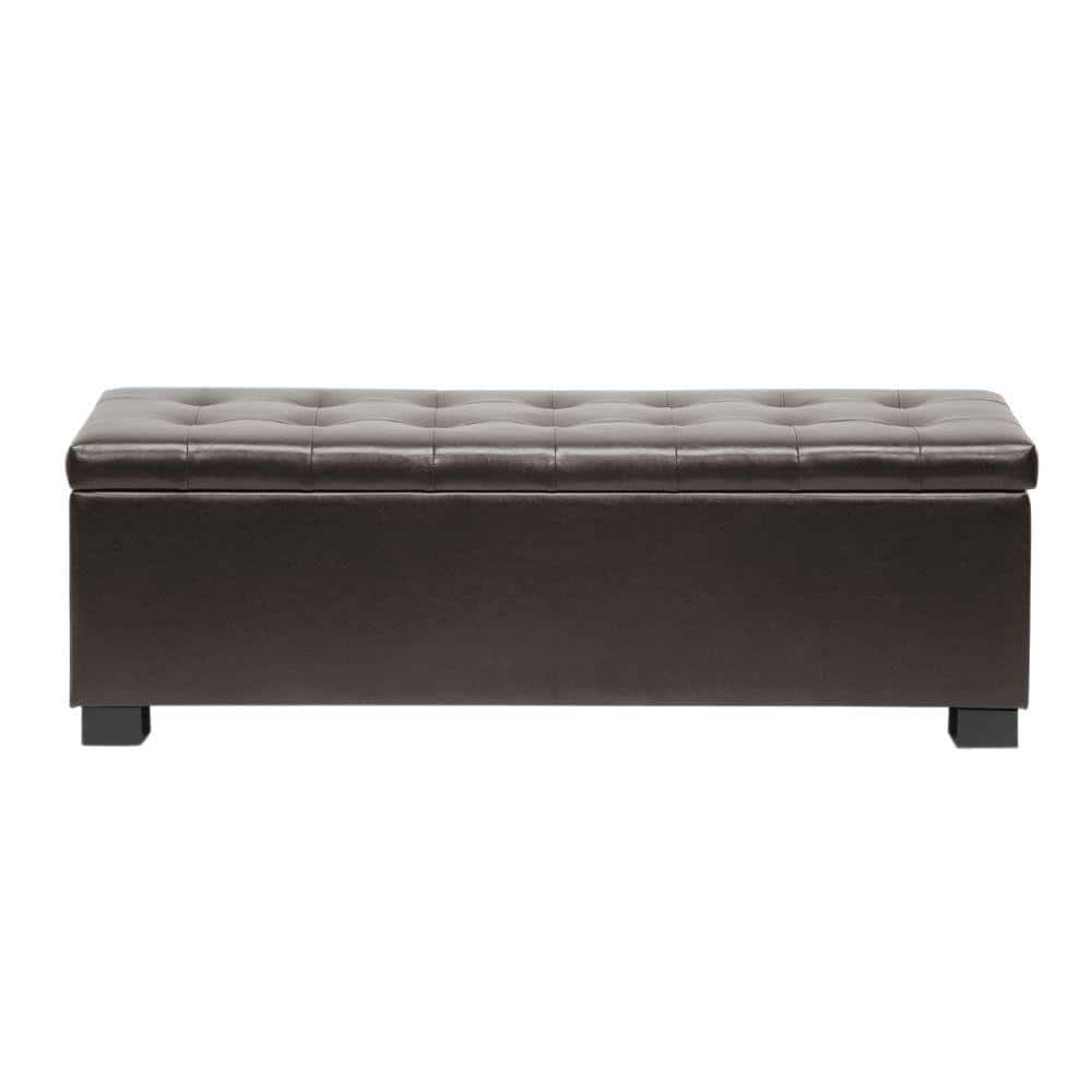 Baxton Studio Roanoke Dark Brown Storage Bench 28862 5275 HD The