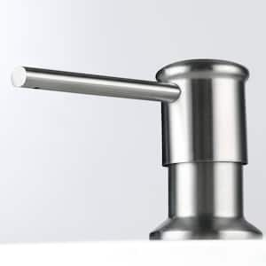 Sink mount Soap Dispenser with Straight Nozzle in Brushed Nickel