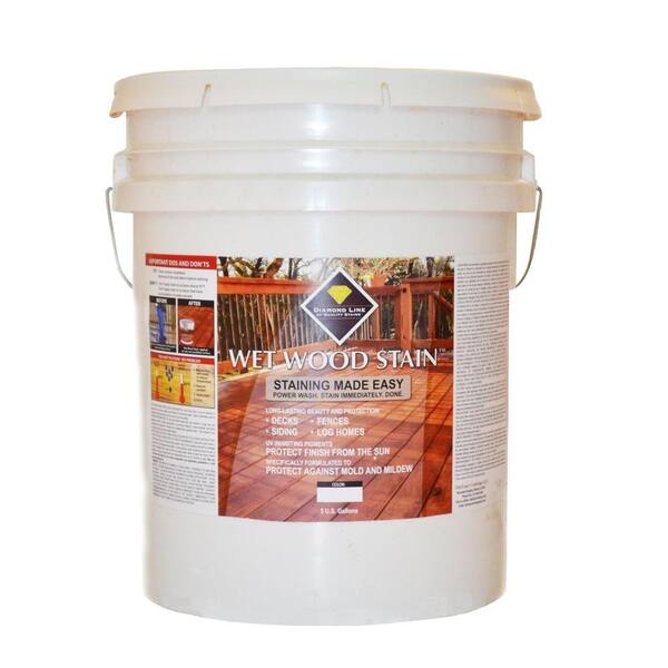 Wet Wood Stain 5 gal. Western Brown Semi-Transparent Exterior Stain