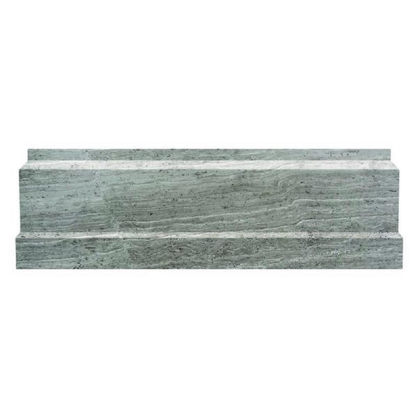 Apollo Tile Gray Grandis 4 in. x 12 in. Marble Polished Baseboard Tile Trim (3.33 sq. ft./case) 10-Pack