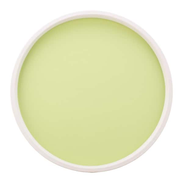 Kraftware RAINBOW 14 in. W x 1.3 in. H x 14 in. D Round Light Green Leatherette Serving Tray