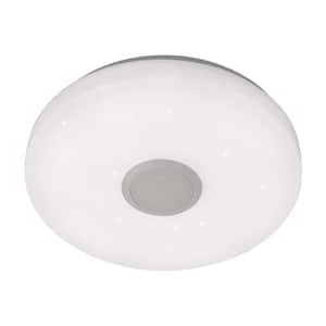 12.99 in. White Modern Flush Mount Selectable Integrated LED Ceiling Light with Remote for Bedroom Living Room