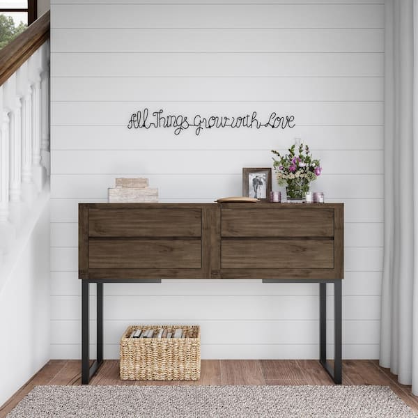 "All Things Grow with Love" Metal Cutout Sign