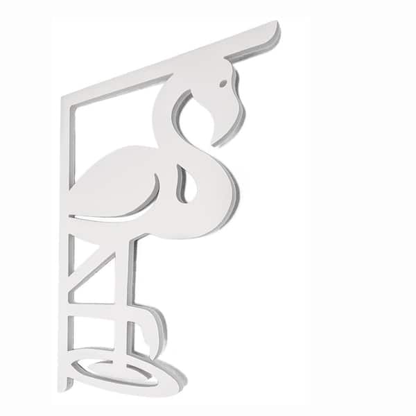Decorative 16 in. Paintable PVC Flamingo Mailbox or Porch Bracket