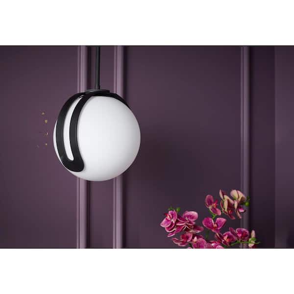 KOHLER Kraga 1-Light Matte Black Shaded Pendant Light
