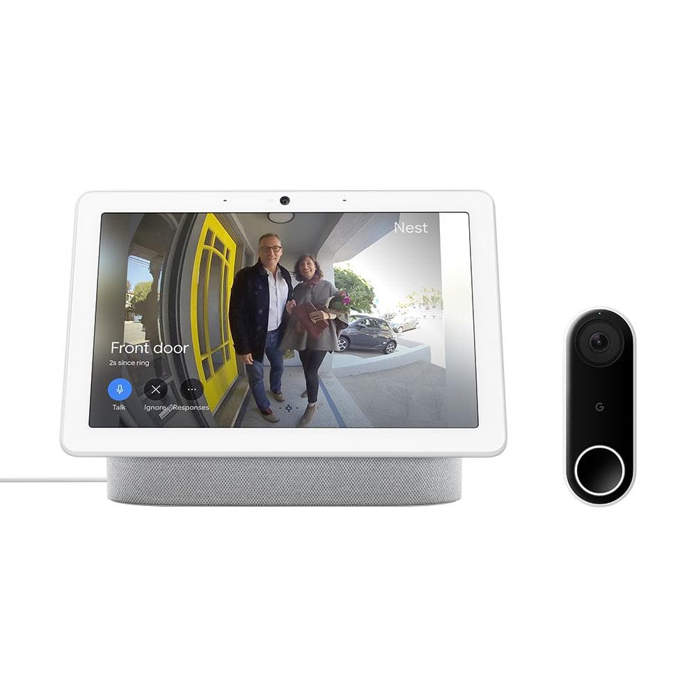 Google Nest Doorbell (Wired) - Smart Wi-Fi Video Doorbell Camera + Nest Hub  Max 10
