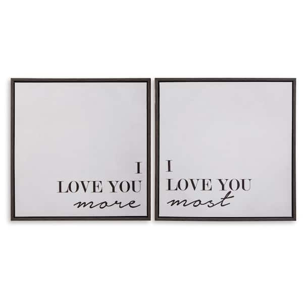 Signature DESIGN BY ASHLEY Adline 2-Piece Framed Typographical Art Print 24 in. x 24 in.