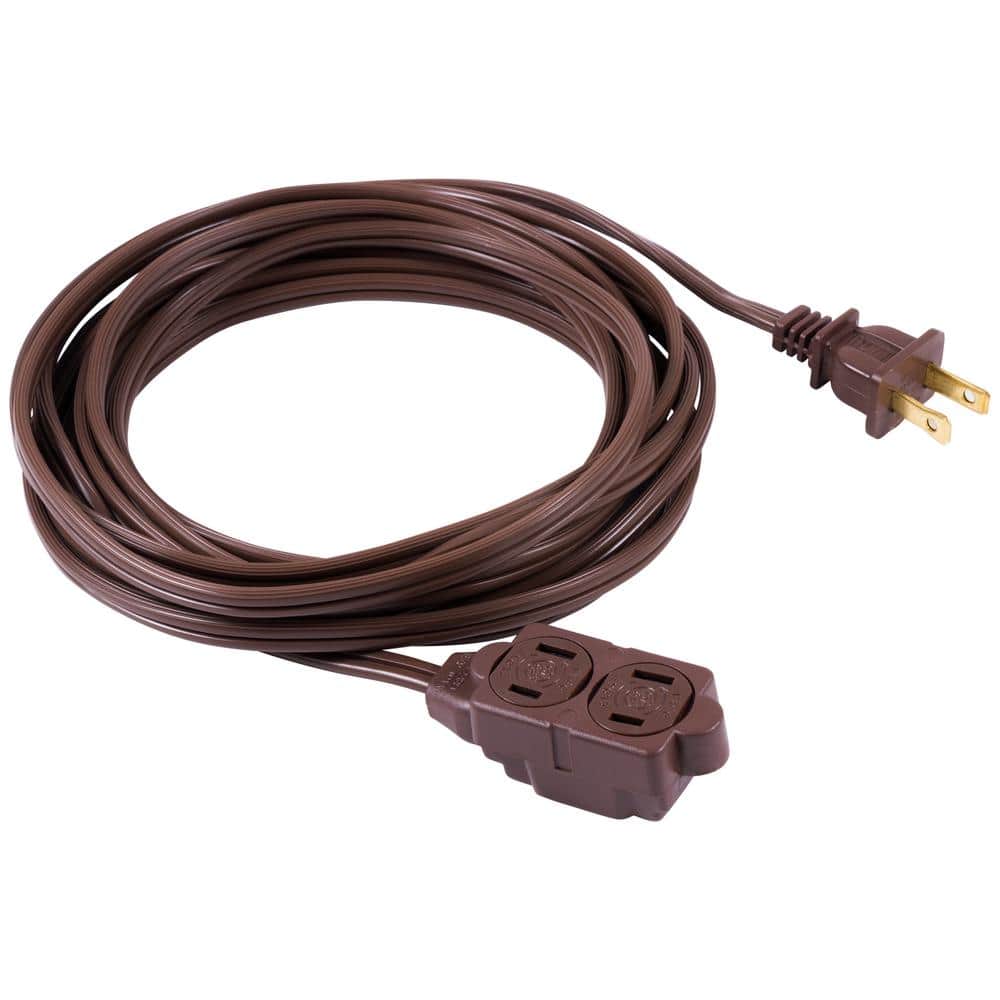 GE 12 ft. 2Wire 16Gauge Polarized Indoor Extension Cord, Brown 51952