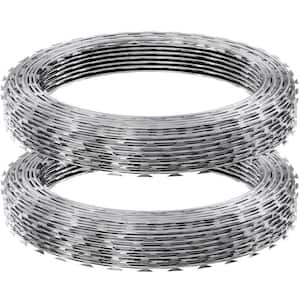 Razor Wires, 98 ft. Razor Barbed Wire, 2 Rolls Razor Wire Fencing Razor Fence, Razor Ribbon Barbed Wire Galvanized Razor