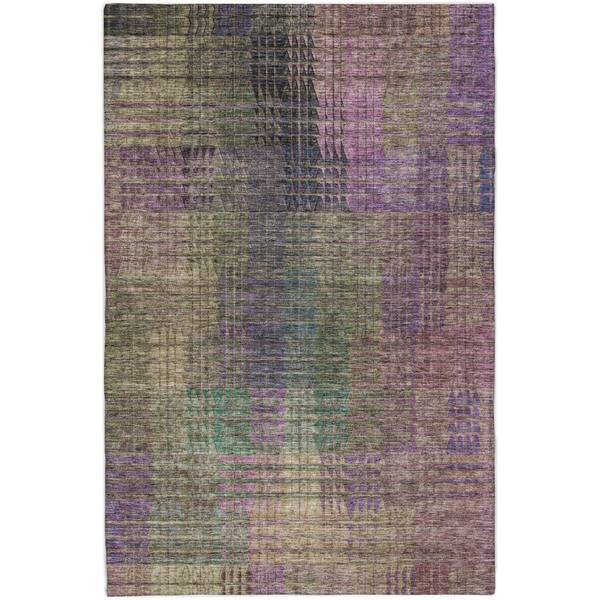 Dream Shag Premium Machine Washable Abstract ADS828 Plum 8 ft. x 10 ft. Area Rug
