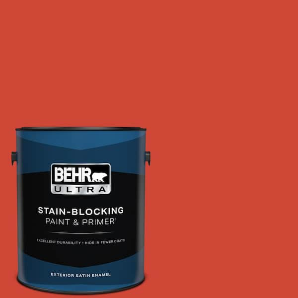 BEHR ULTRA 1 gal. #180B-7 Chili Pepper Satin Enamel Exterior Paint & Primer