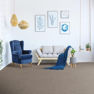 Serene Glory I-Calm Gray-40 oz. SD Polyester Texture Installed Carpet