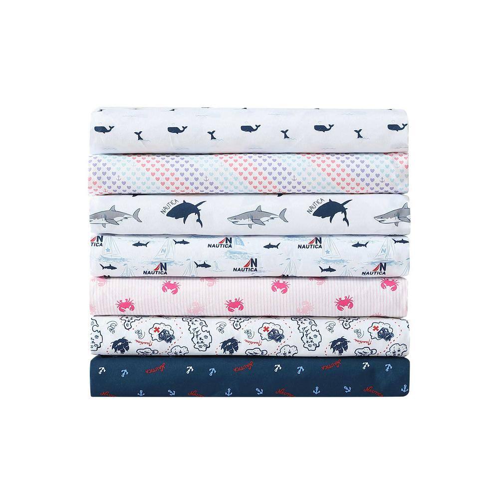 Queen Black and White Shark Print Microfiber Sheet Set