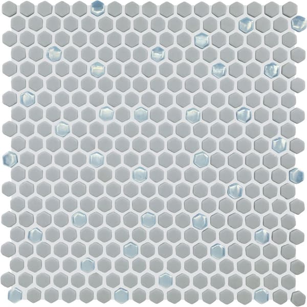 Daltile Starcastle Wonderstar 12 in. x 12 in. Glass Mini Hexagon Mosaic Tile (13.8 sq. ft./Case)