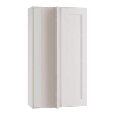 Newport Assembled 27x42x12 in. Plywood Shaker Wall Blind Corner Kitchen Cabinet Soft Close Left in Painted Pacific White