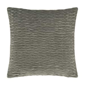 Toulhouse Ripple Charcoal Polyester 20 in. Square Decorative Throw Pillow Cover 20 x 20 in.