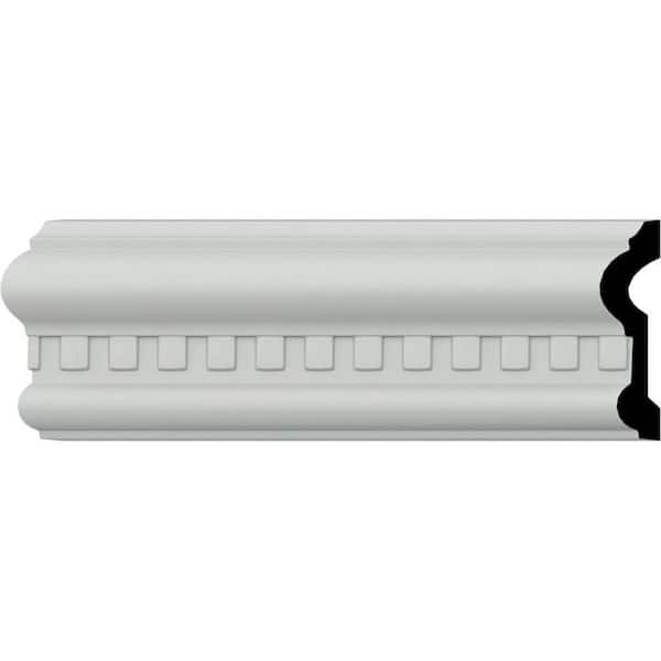 Ekena Millwork SAMPLE - 7/8 in. x 12 in. x 3-1/8 in. Urethane Windsor Dentil Chair Rail Moulding