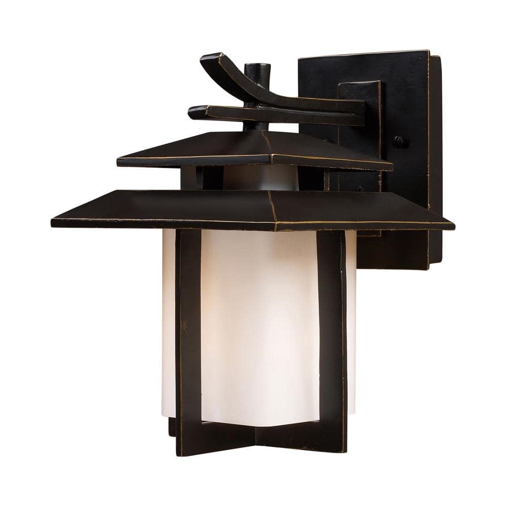 Hazelnut Bronze Dimmable LED Wall Sconce with Glass Shade
