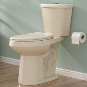 19 in. Tall 2-Piece 1.1/1.6 GPF Dual Flush Map Flush 1000g Elongated 2-Piece Toilet With Soft Close Seat in Biscuit