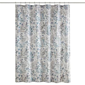 Kairi 72 in. W x 72 in. L Polyester in Blue Shower Curtain