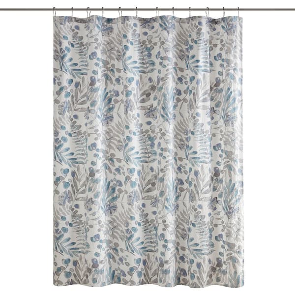 Madison Park Kairi 72 in. W x 72 in. L Polyester in Blue Shower Curtain