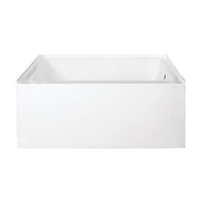48 in. Acrylic Right Drain Rectangular Alcove Soaking Bathtub in White