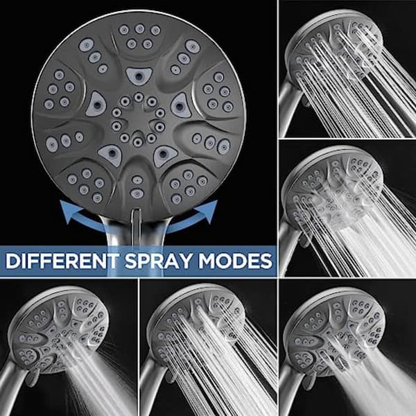 6 Modes High Flow Handheld Shower Head Set Upgraded 5 Inch Shower Heads  with Handheld Spray