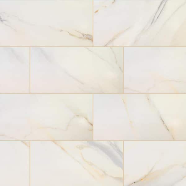 MSI Take Home Tile Sample - Dellvici Calacatta 4 in. x 4 in. Matte Porcelain Floor and Wall Tile