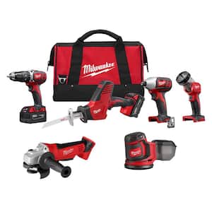 M18 18V Lithium-Ion Cordless Combo Tool Kit (4-Tool) with Orbit Sander and Grinder